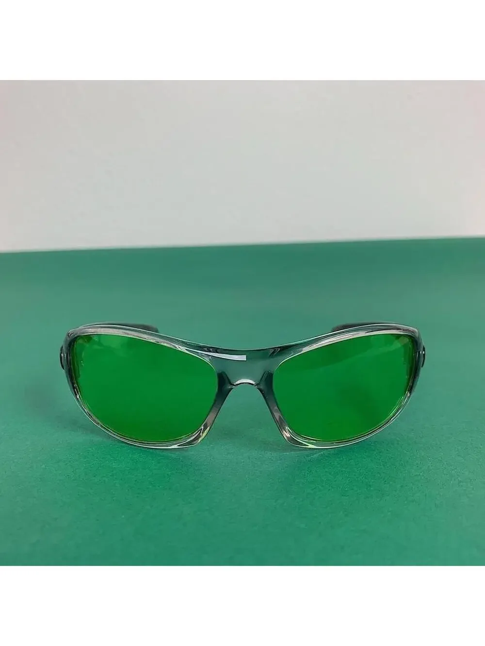 Vintage Y2K Style Cyber Futuristic Green Lenses sunglasses. Unisex